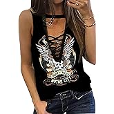 Kid Rock Skeleton Eagle Tank Top for Women Vintage Country Music Shirts Summer Sleeveless Graphic Tops(Small,Black-07)