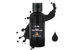 Go Ho Liquid Black Face Body Paint(2.1 oz),Black Makeup Water Based Face Paint and Body Paint for Airbrush Makeup Special FX, Cosplay, and Halloween Make up