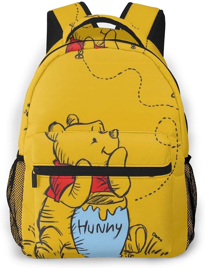 Winnie The Pooh Casual Backpack Zipper School Bag Travel Daypack Men Women Teens Gift