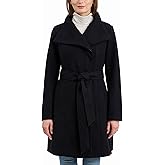 Michael Kors womens Faux Wool Wrap Coat With Belt, Long Winter Coats for Women