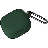 Geiomoo Silicone Case for Anker Soundcore P31i, Anker Soundcore R60i NC, Soft Flexible Scratch Resistant Protective Cover with Carabiner (Emerald Green)