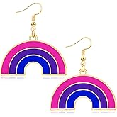 Mintolex Rainbow Pride Earrings for Women Stainless Steel LGBT Earrings Dangling Gay Lesbian Pride Month Accessories