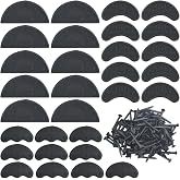 TOVOT 30PCS Heel Plates Black Heel Taps Rubber Tips Sole Heel Repair Pad Replacement with Nails(3 Size)