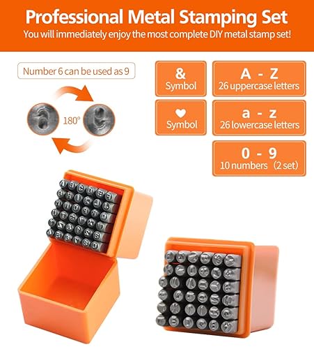 Metal Stamping Kit, Complete Jewelry Stamping Tools with 74pcs 3mm