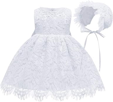 Lpattern Robe De Bapteme Bebe Fille Manches Courte Robe De Princesse Bebe Fete D Anniversaire Robe De Ceremonie Soiree Fille Robe De Mariage Dentelle