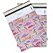 100 Pack 10x13 Pink Unicorn Poly Mailers Shipping Envelopes Bags with Custom Designer Printed Boutique Pattern and Self Seal Adhesive Strip - Large Heavy Duty Waterproof 2.5Mil Bulk Combo