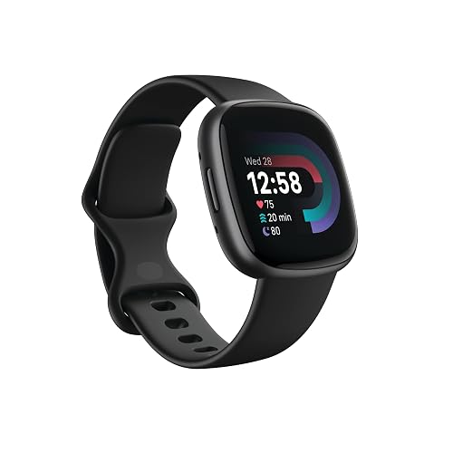 Google Fitbit Versa 4 Fitness Smart Watch for Men and Women with Daily Readiness, Gps, 24/7 Heart Rate, 40+ Exercise Modes, Sleep Tracking and More, Black/graphite, One Size (S and L Bands Included