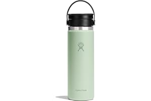 Hydro Flask 20 Oz Stainless Steel Wide Mouth Hot Water Bottle with Flex Sip Lid, Aloe