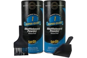 TwigtoNest Sun-Glo Shuffleboard Sand - Shuffleboard Powder Wax with Mini Dustpan and Mini Brush Set, 2 Pack (16oz/Each) SunGlo #1 Super Glide (Fast Speed)
