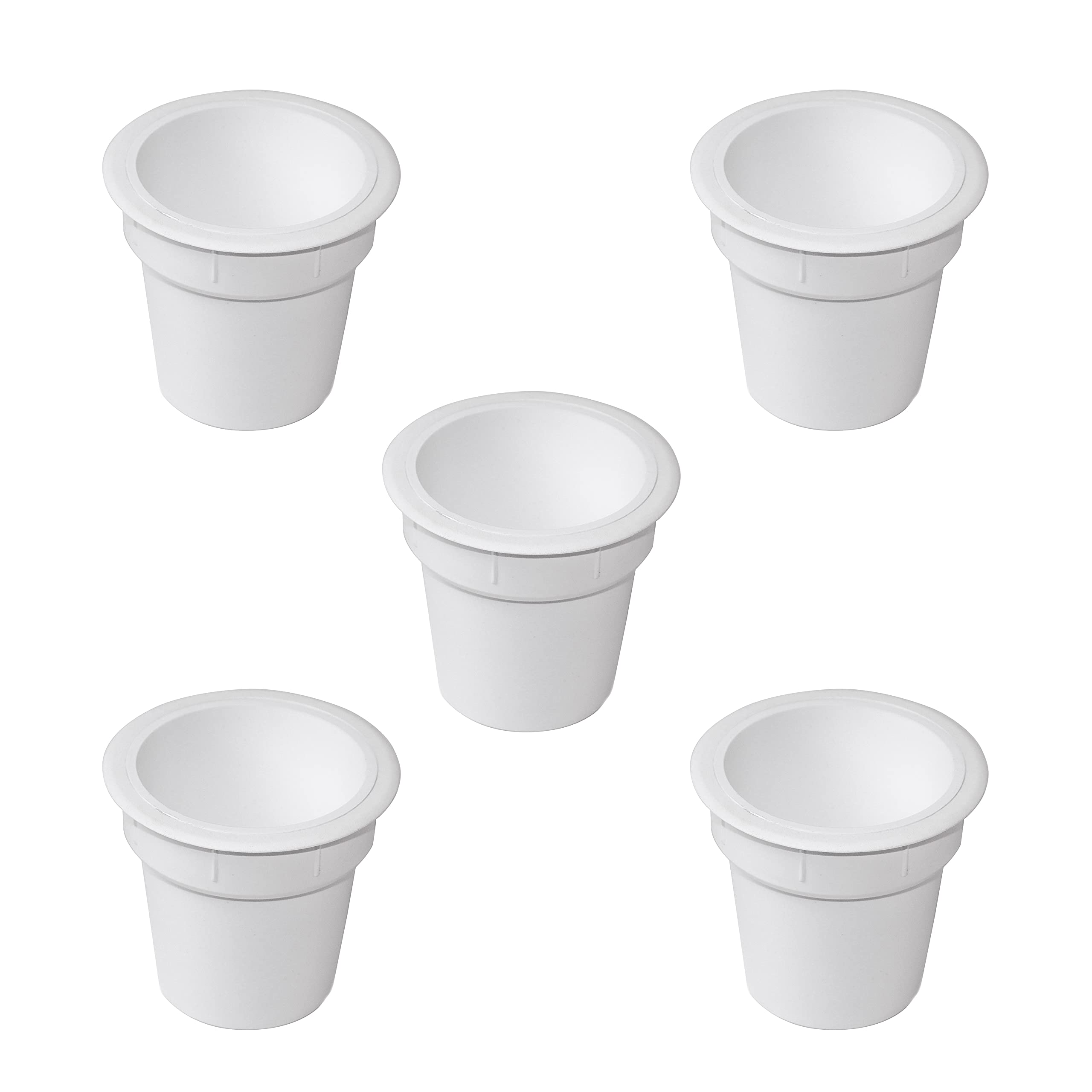 Emuca - Accessory object holder to fit into tables or drawers, Plastic, White, 5 pcs.