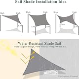 Teynewer 5x5x5m Triangle Shade Sail Waterproof UV 98% Light Grey with Rope view 6