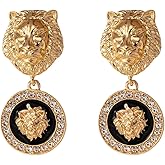 Tiger Earrings for Women Gold Tiger Lion Drop Dangle Earrings Hollow Tiger Head Animal Earring Game Day Statement Jewelry