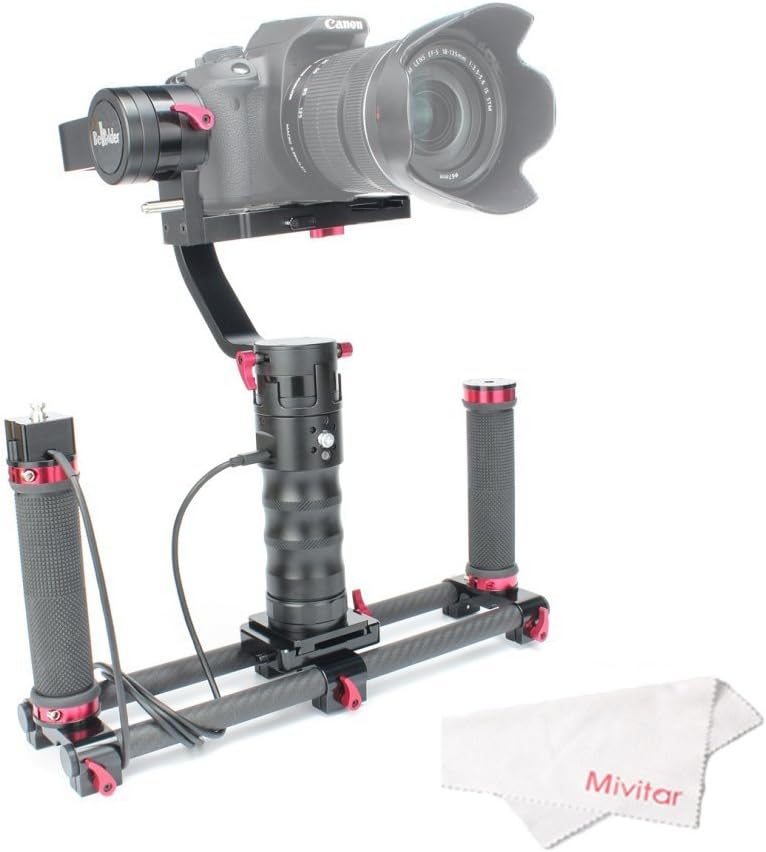 Beholder DS1 Handheld Stabilizer 3-Axis Brushless Gimbal with Beholder D2 Carbon Fiber Dual Handle Grip & Transmitter Remote Control