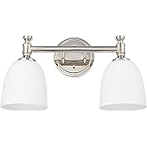 Ntsunxeko Bathroom Vanity Light, 2-Light Bathroom Light Fixtures Over Mirror, Traditional Vanity Lights for Living Room, Milk
