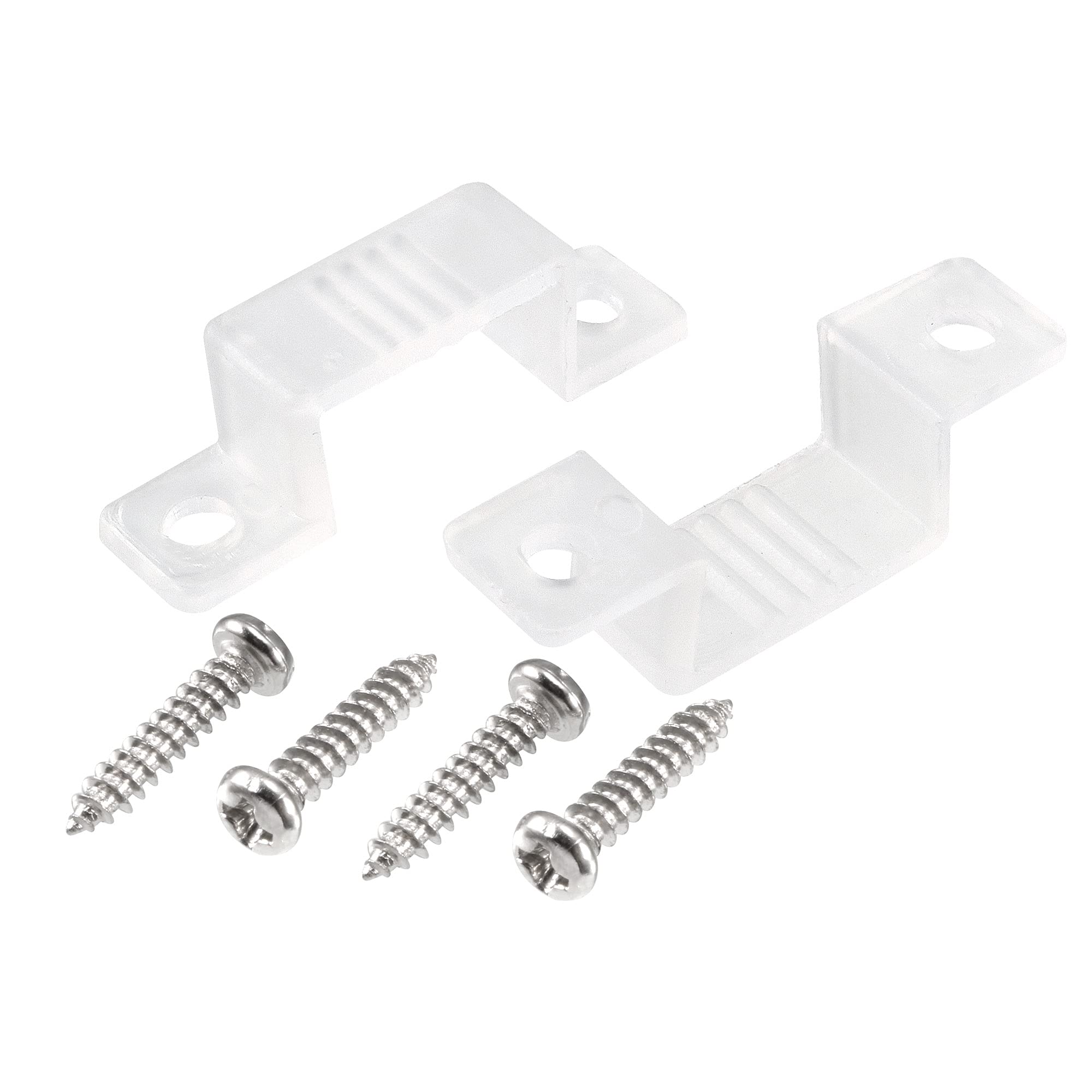 sourcing map 14mm x 7mm Plastic LED Light Strip Fixing Mounting Bracket Clear 50pcs