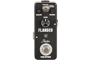 Rowin Classic Analog Flanger Guitar Effect Pedal with Special Vibration Rumbling Noise Effect Black