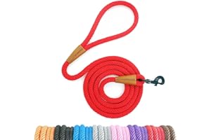 lynxking Dog Leash Slip Lead Snap Hook Rope Leash Strong Heavy Duty Braided Dog Training Leash No Pull Training Lead Leashes for Medium Large and Small Dogs