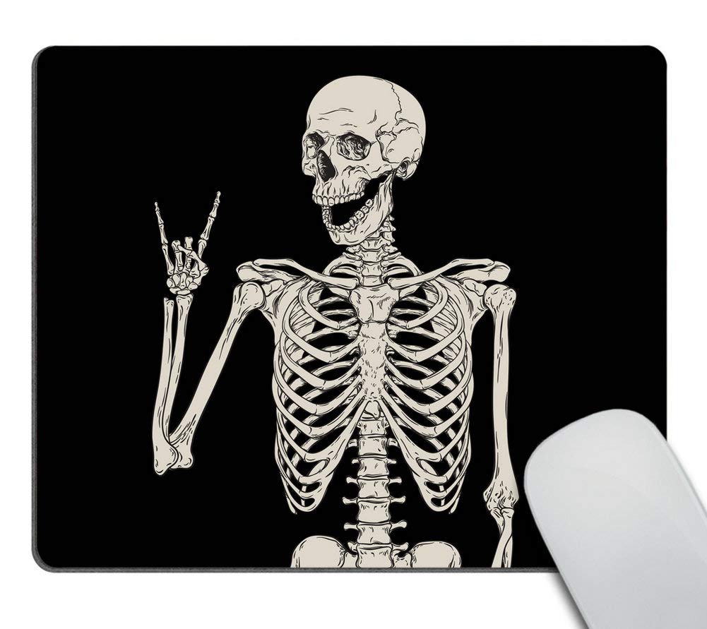Wasach Skull Human Skeleton Mouse pad,Human Skeleton Posing Isolated Over Black Background Mouse pad 9.5 X 7.9 Inch (240mmX200mmX3mm)