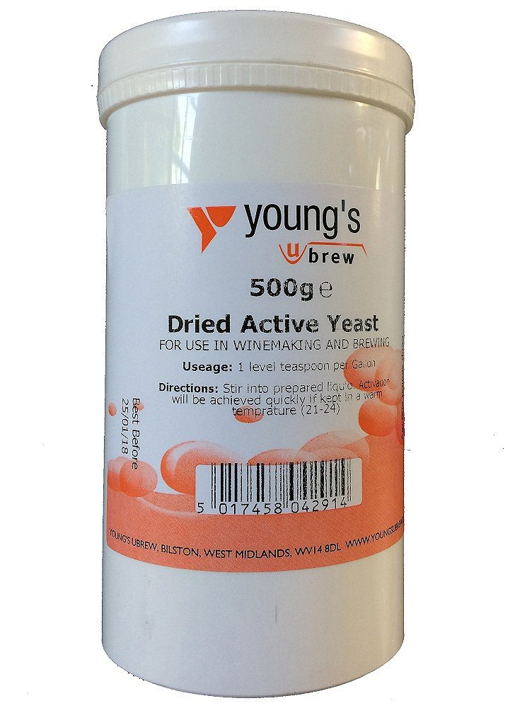 Dried Active Yeast 500g Youngs - Home brew Beer & Wine Making Chemicals