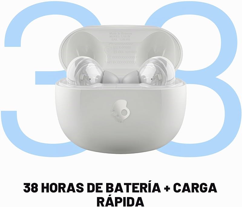 Rail ANC Auriculares In-Ear Inalámbricos con Cancelación de Ruido, 27 h de Autonomía, Micrófono, Compatibles con iPhone Android y Dispositivos Bluetooth. Bone