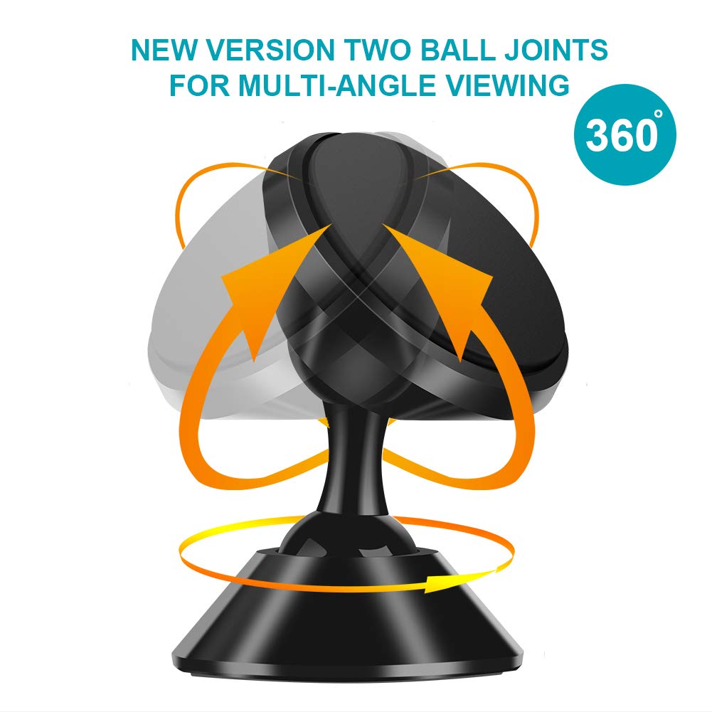 Universal Magnetic Car Phone Holder Mount Dashboard Compatible with iPhone Xs MAX/XS/ XR/X /8 Plus/8/7 Plus/7/6S, Samsung Galaxy Note 9/8/S9 Plus/S9/ S8 Plus/S8/S7 Edge and More