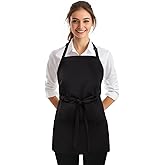 NLUS Kitchen Cooking Apron with 3 Pockets, Adjustable Bib Apron Chef Aprons for Women Men