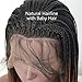 BLUPLE Micro Braided 2 Tone 1B 30 Synthetic Lace Front Wigs Heat Resistant Hair Black Root Ombre to Medium Auburn Color Lace Wig with Baby Hair for Black Women (24 inches, Micro Braided,T1B/30)