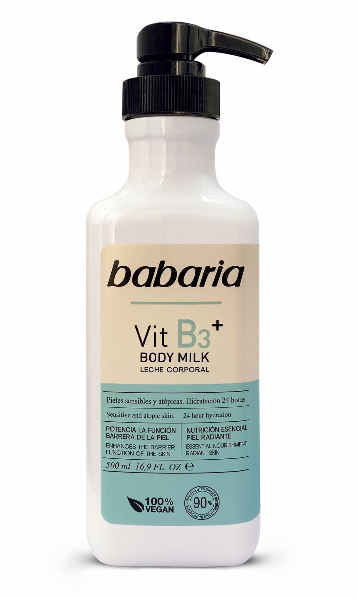 Babaria Vitamin B3+ Body Milk 500ml for Sensitive Skin