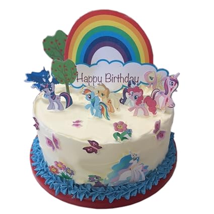 My Little Pony Happy Birthday Scene Edible Wafer Paper Cake