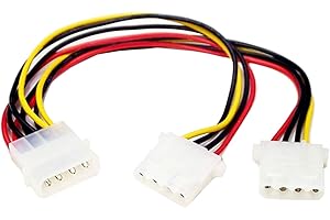 StarTech.com LP4 to 2x LP4 Power Y Splitter Cable M/F - LP4 Splitter - Molex Y Splitter - Molex Splitter (PYO2L) White