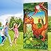 Dinosaur Toss Games Set with 3 Green Nylon Bean Bags for Kids Teenagers Dinosaur Decorations Dino Birthday Party Supplies Banner Party Favors Outdoor Indoor Toys