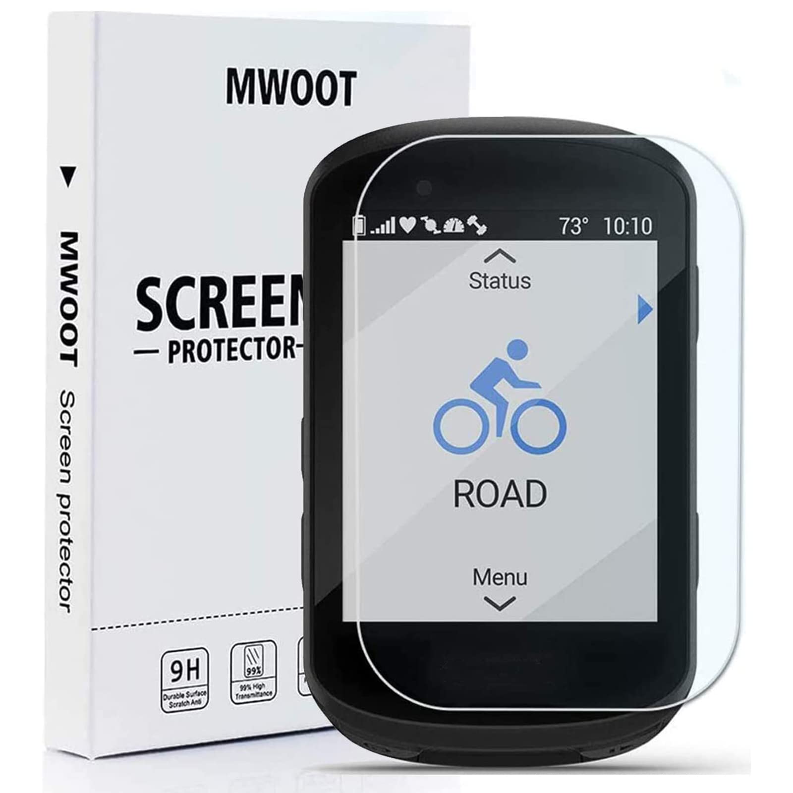MWOOT 3Pcs Screen Protector Glass Tempered Compatible with Garmin Edge 830 530 for Screen Protection, 9H Hardness Scratch Resistant Protective Film [2.5D HD], Protective Glass Cover Accessories Set