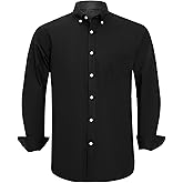 Double Pump Mens Button Down Shirts Cotton Long Sleeve Shirts Regular Fit