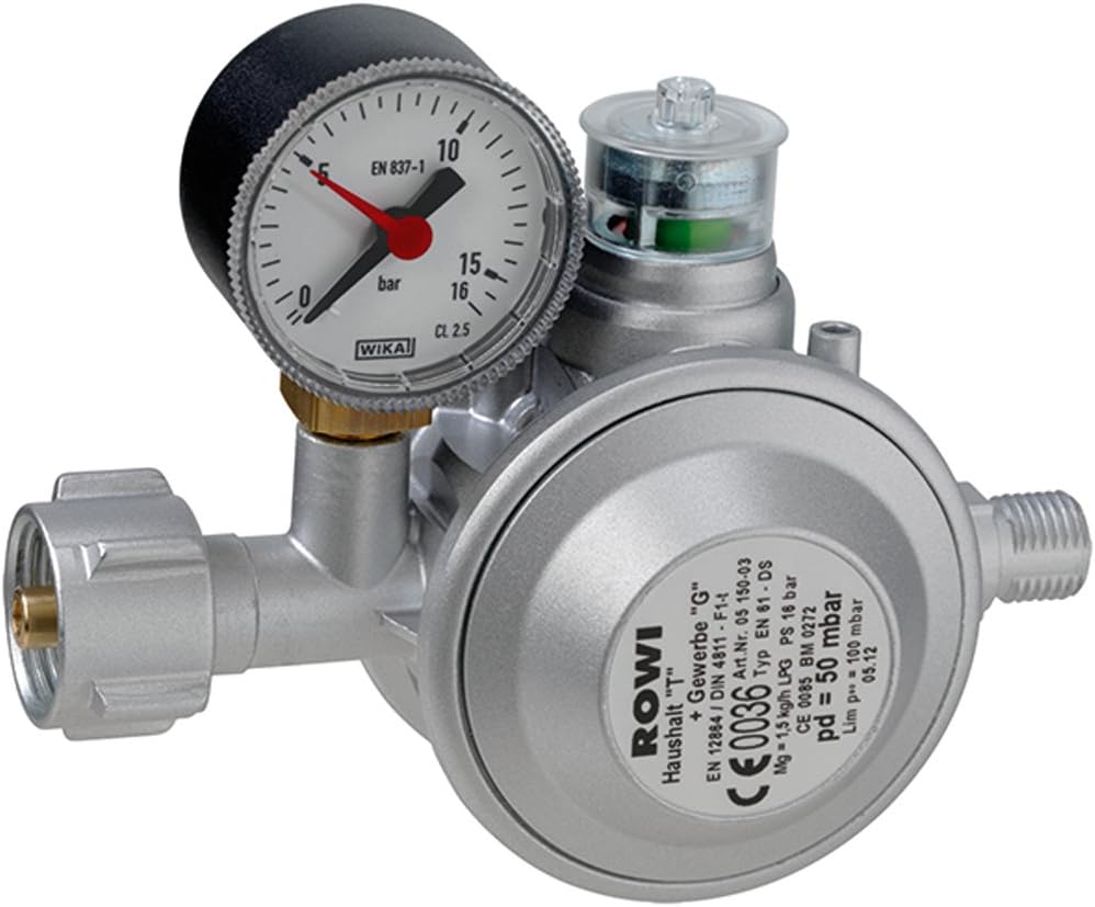 Rowi Gas Druckregler mit doppelter Überdrucksicherung; HGD 1/2 D 3 03 02 0002
