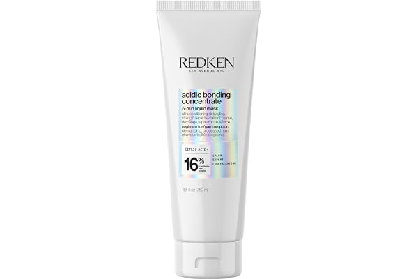 Redken Acidic Bonding Concentrate Hair Mask, 250mL | 5-Min Liquid Hair Mask for Damaged Hair, Repair & Hydration Treatment, W