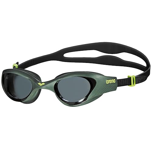 ARENA Unisex Adult The One Swim Goggles for Men and Women Watertight Fit Orbit-Proof Seals Anti-Fog Coated Non-Mirror Lens, Smoke/Deep Green/Black