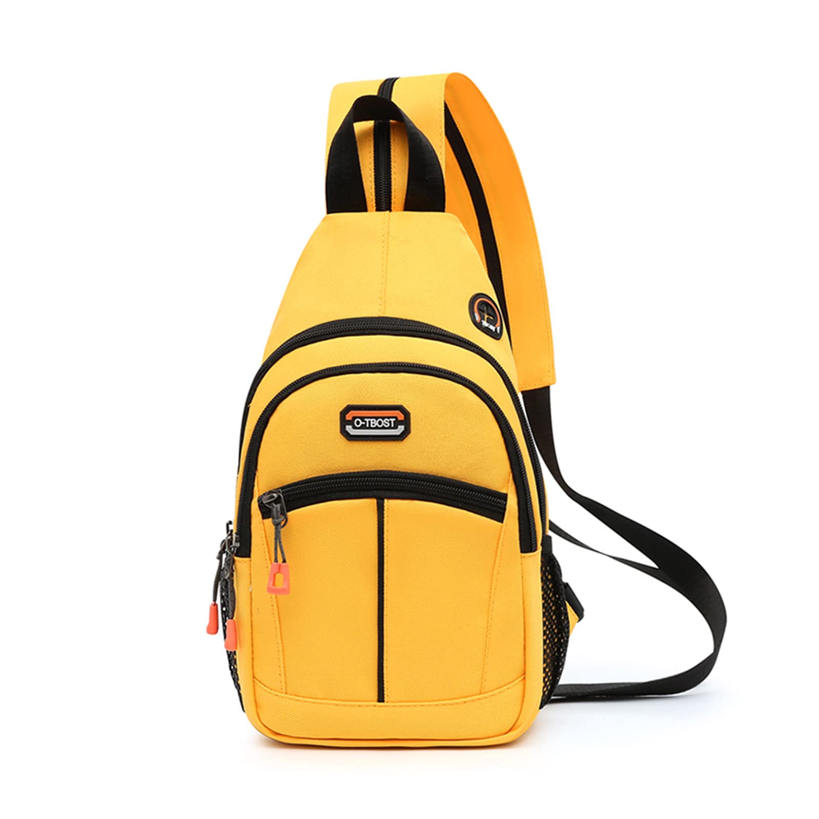 FANDARE Unisex Sling Bags Chest Shoulder Bag Small Daypacks Women Men Crossbody Bags Cover Pack Rucksack Casual Daypacks for Travel Hiking Bicycle Sport Gym Daypacks with Earphone Hole Yellow