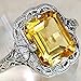 Yuren Elegant Huge Natural 3.5Ct Tanzanite 925 Silver Champagne gem Ring Women Wedding Engagement Size 6-10 (US code 9)