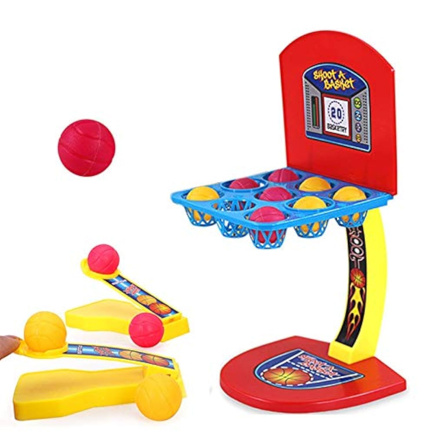 FeiWen Basketball Shooting Game, Desktop Table Basketball Games Classic Arcade Games,Mini Desktop Finger Basketball Machine,Fun Sports Toy for Adults-Help Reduce Stress (Basketball hoop)
