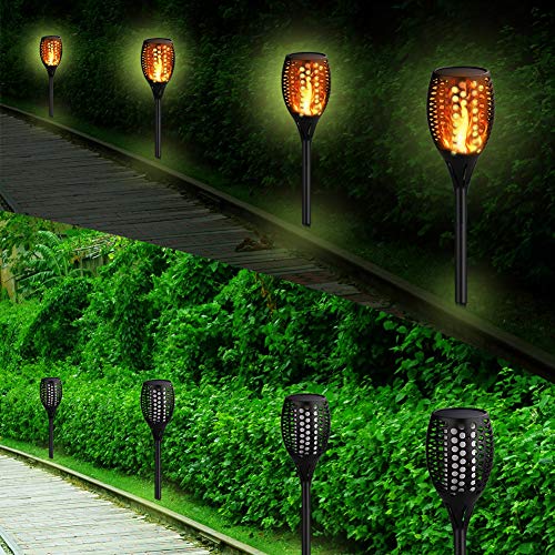 image for CYLAPEX Solar Lights Outdoor 4 Pack, Waterproof Solar Torch Light with