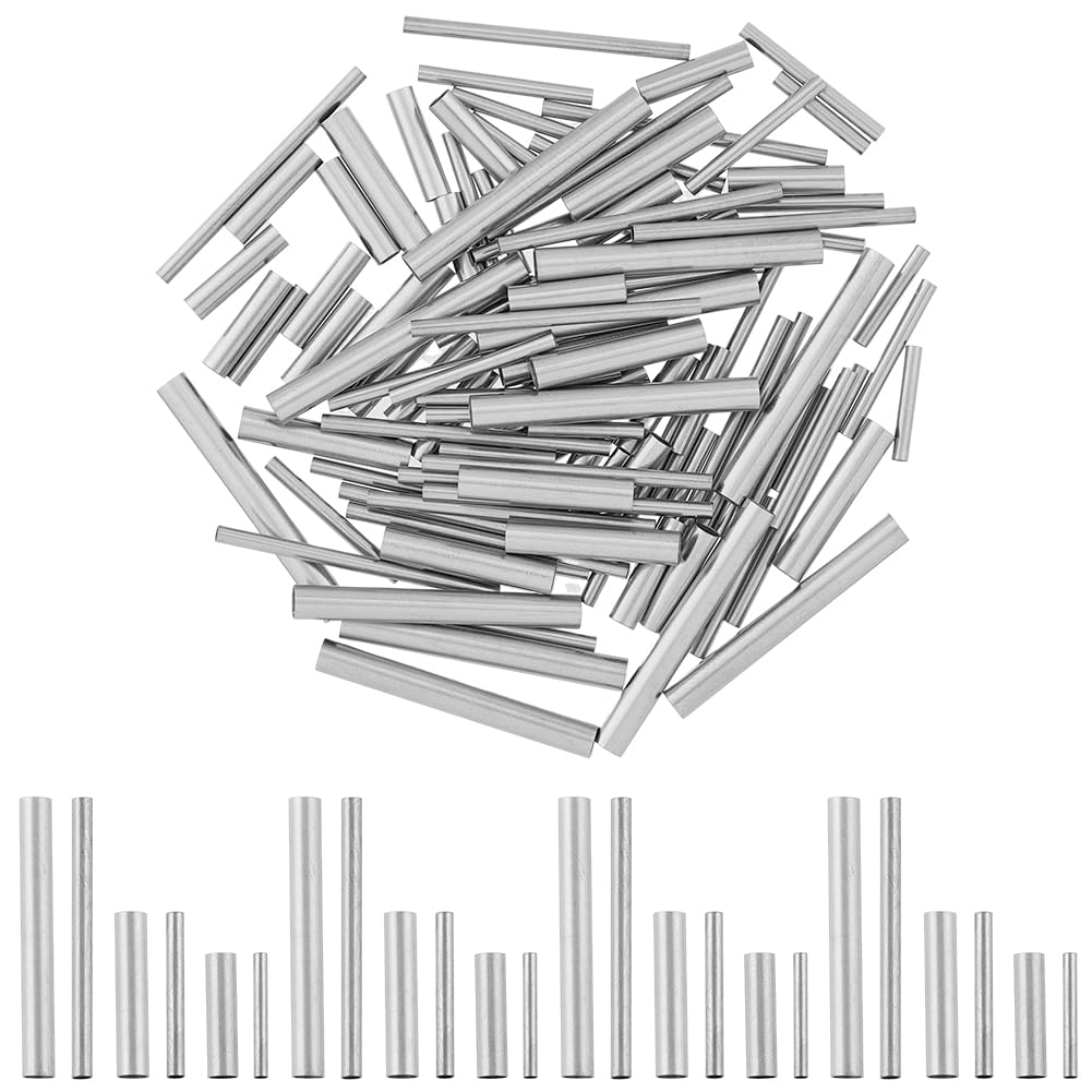 DICOSMETIC 300Pcs 6 Sizes Long Noodle Tube Beads Straight Macrame Spacer Bugle 10/15/25mm Metal Loose Spacer Beads for Bracelets Jewelry Making, Hole:1/2/2.5mm