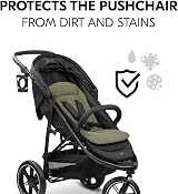 hauck Padded Pushchair Liner Olive Universal Fit Breathable Cotton view 3