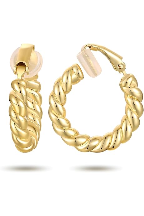 Hoop Earrings Mens Clip On Earrings Amazon 1pair Non-Piercing