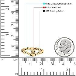 Blue Apple Co. Yellow Tone, Sterling Silver Size-8
