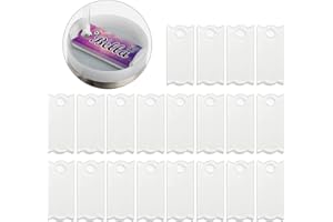 PYD Life 20 PCS Sublimation Acrylic Name Plates Tag Holder White Blanks for Stanley 20 OZ 30 OZ Cups Accessories 2.9" x 1.3" Personalized Stanley Name Plate Blanks Customized Designs