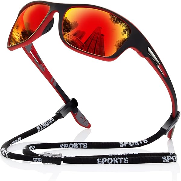 FAGUMA - Anteojos De Sol Polarizadas Deportivas Para Hombres, Ciclismo, Conducción, Pesca, 100% Protección UV, Marco Transparente