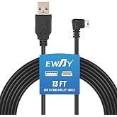 EWAY Mini USB Power Supply Cord Replacement for Garmin Nuvi Drive DriveSmart GPS Navigator Navigation, Mini-B 90 Degree Left Angle Vehicle Charging Cable Car Charger Adapter 13ft