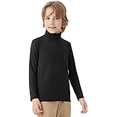 QBK Boys Turtleneck Long Sleeve Thermal Turtle Neck Sweater for Kids 4T-16 Years Soft Warm Under Shirts