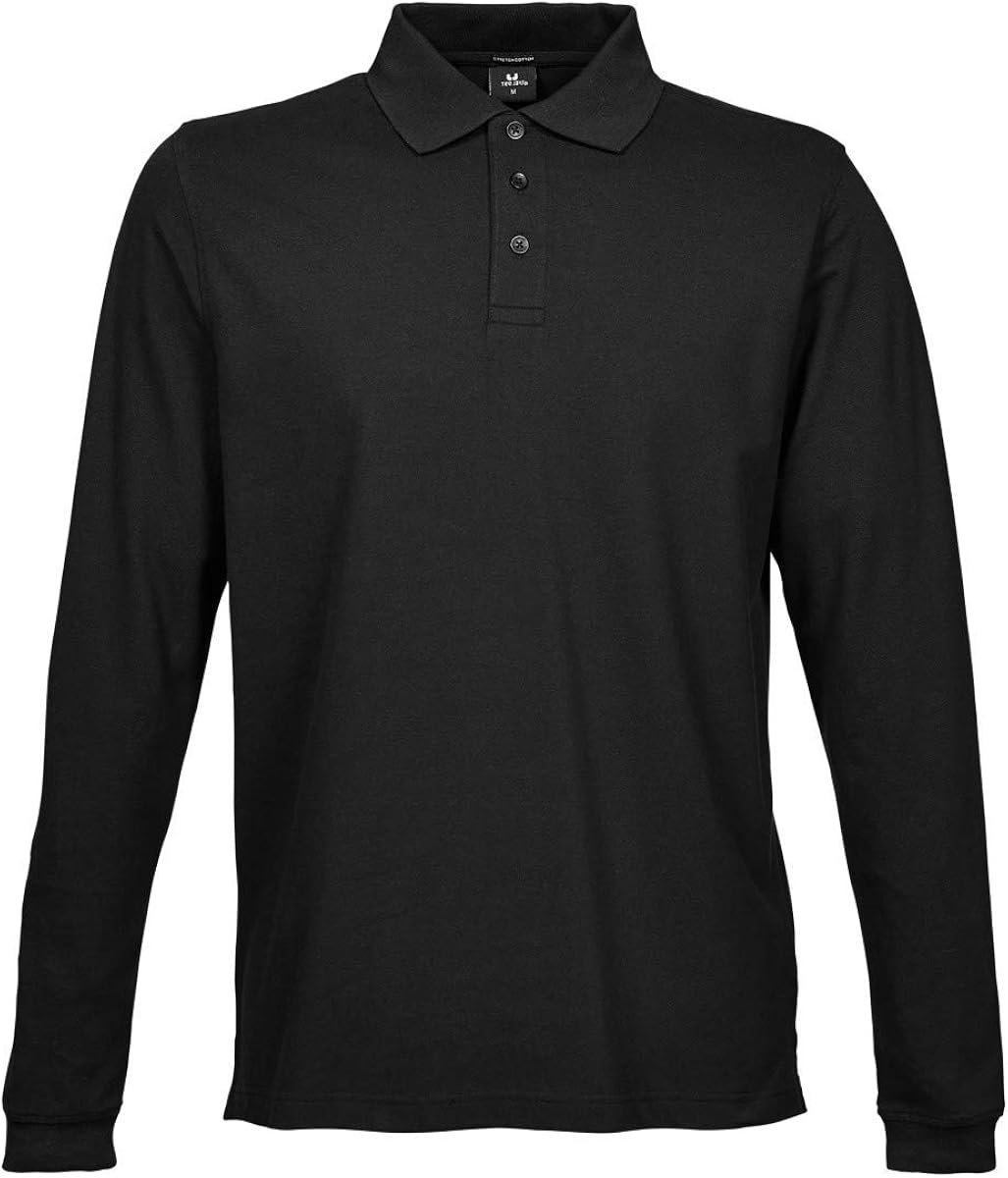 Tee Jays Mens Luxury Stretch Long Sleeve Polo Shirt Amazon.co.uk Clothing