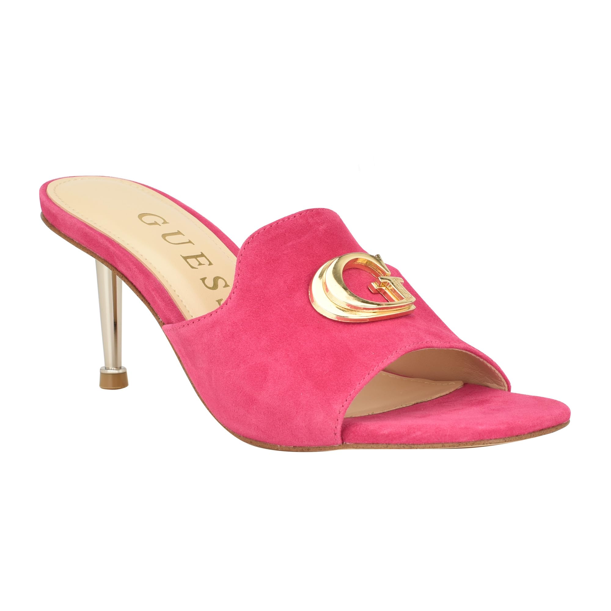 GUESS Women’s SNAPPS Heeled Sandal, Pink 660, 8.5